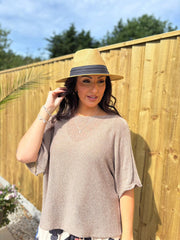 Mocha Cotton Reverse Seam Knit Jo