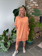 Apricot Crochet Trim Dress Sabrina