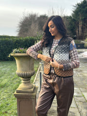 Chocolate Ombre Knitted Stripe Gilet