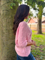 Pink Soft Cable Knit Tammy