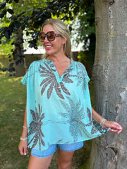Mint Palm Leaf Top Millie