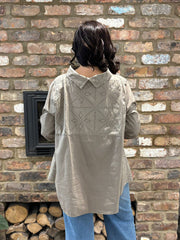 Mocha Broderie Anglaise Top Judith