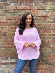 Pink Super Soft Flute Sleeve Knit April