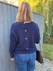 Navy Back Detail Knit Top Billie
