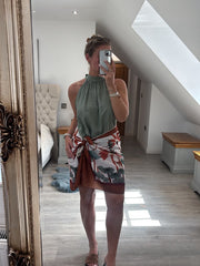 Tan Rustic Jungle Wrap Skirt