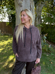 Chocolate Chenille Silver Fleck Hoodie Lisa