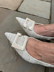 Stone Textured Kitten Heel Shoes