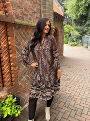 Chocolate Patterned Leopard Dress Eden