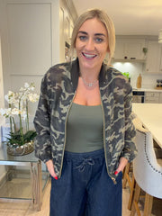 Khaki Camo Bomber Jacket Eloise