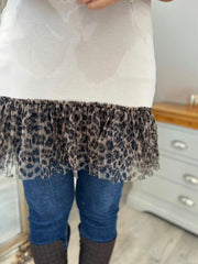 Natural Leopard Mesh Hem Slip Rhianna