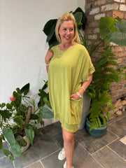 Olive Crochet Trim Dress Sabrina