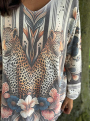 Grey Soft Touch Cheetah Knit Ava