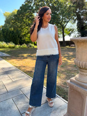 Stone Fluffy Hem Knitted Tank Gina