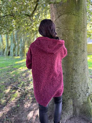 Wine Hooded Coat Stella