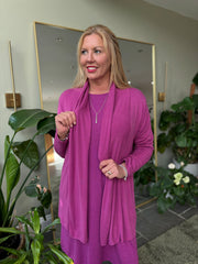 Grape Soft Drape Cardi Flora