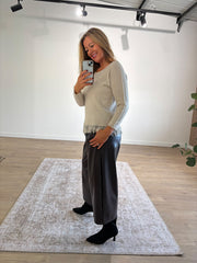 Stone Long Sleeve Fringed Knit Amara