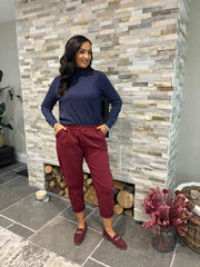 Wine Frill Pocket Trousers Sasha