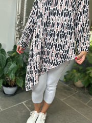 Black Watercolour Asymmetric Top Elsie