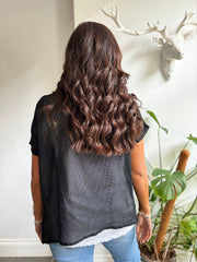 Black Layered Net Top Elise