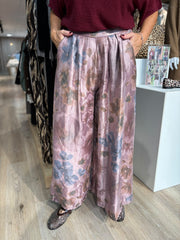 Lilac Shimmer Floral Trousers Adele