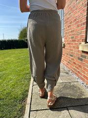 Mocha Bubble Cotton Trouser Set Jasmine
