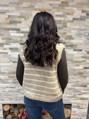 Stone Stripe Knitted Waistcoat Emily