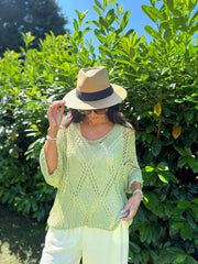 Lime Diamond Knit Raquel