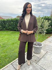 Chocolate Pinstripe Take You Anywhere Jacket