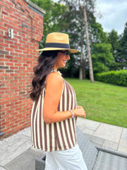 Lemon Striped Sleeveless Top Tiana