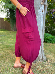 Wine Cargo Pocket Jumpsuit Verity