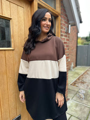 Chocolate Block Stripe Sweat Dress Eva