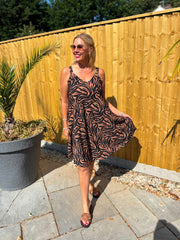 Cappuccino Zebra Print Dress Cleo