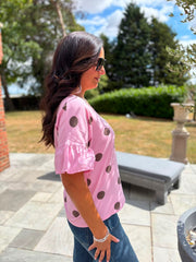 Rose Polka Dot Top Amber