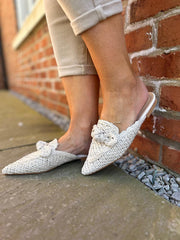 Stone Pointed Toe Slip On Shoes