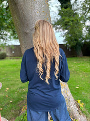 Navy Stud Pocket Top Serena