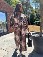 Chocolate Leopard Stripe Trousers Jordan