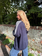 Navy Designer Inspired Stripe Knit Yvonne