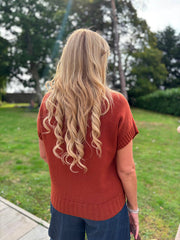 Rust Ribbed Detail Knit Petra