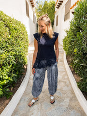 Navy Gingham Trousers Blake