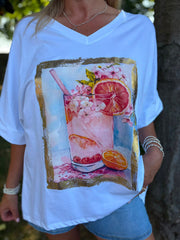 White Summer Spritz Tee Carol