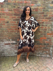 Chocolate Ombre Floral Dress Stephanie