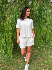 Cream Soft Towelling Set Adriana