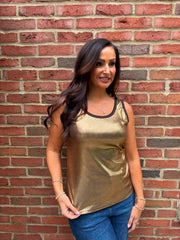 Chocolate Ribbed Shimmer Vest Juniper