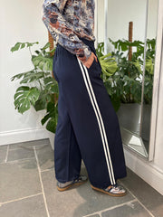Navy Side Stripe Pull on Trousers Jenna