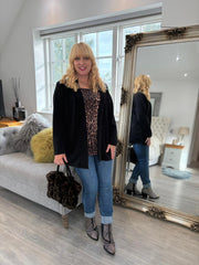 Black Leopard Layered Cardi Zoe