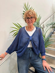 Dark Denim Gathered Loose Knit Paige
