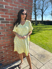 Lemon Polka Dot Bubble Cotton Dress Mandy