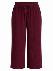 Wine Bubble Cotton Trousers