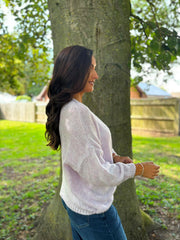 Lilac Cosy Knit Cardi Sofia