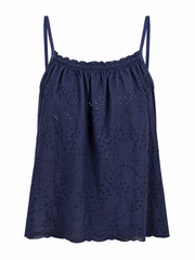 Navy Broderie Vest Amara